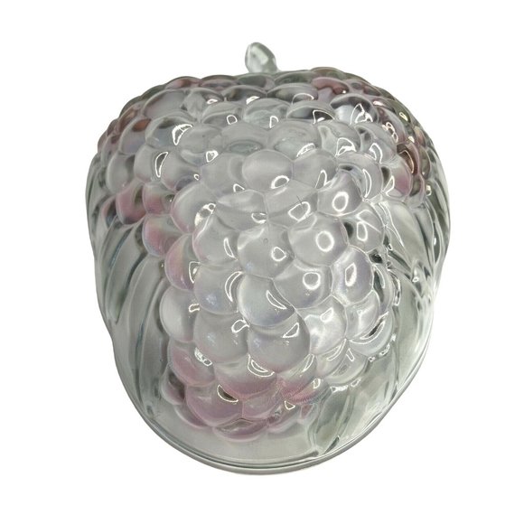 Vintage Indiana Glass Grape Cluster Bowl 13"x 9.5" x 3.25" Clear Purple/Pink Hue - Picture 2 of 4